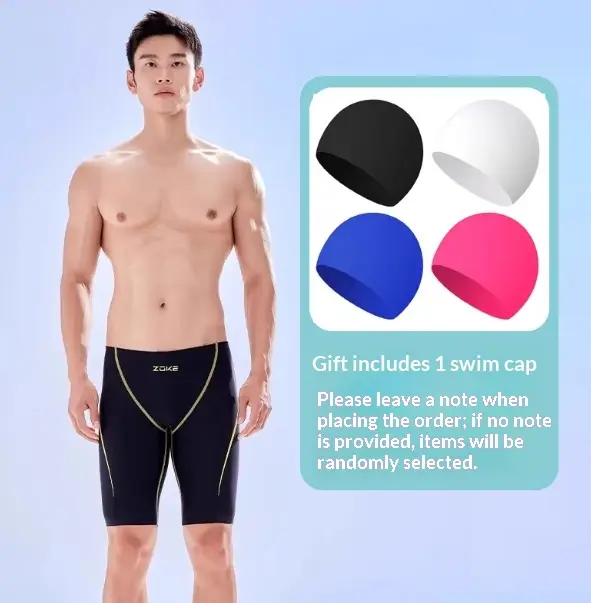 Five-point Flat-angle Professional Quick-dry Competition Training High-end Men's Knee-length Swimming Trunks