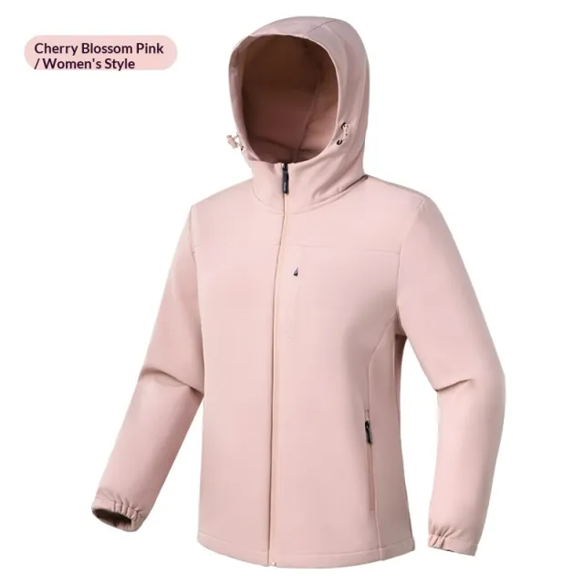 Windproof Casual Fleece lined Warm Hooded Sweatshirt For Women Cherry Blossom Powder - Shop at LoveMi