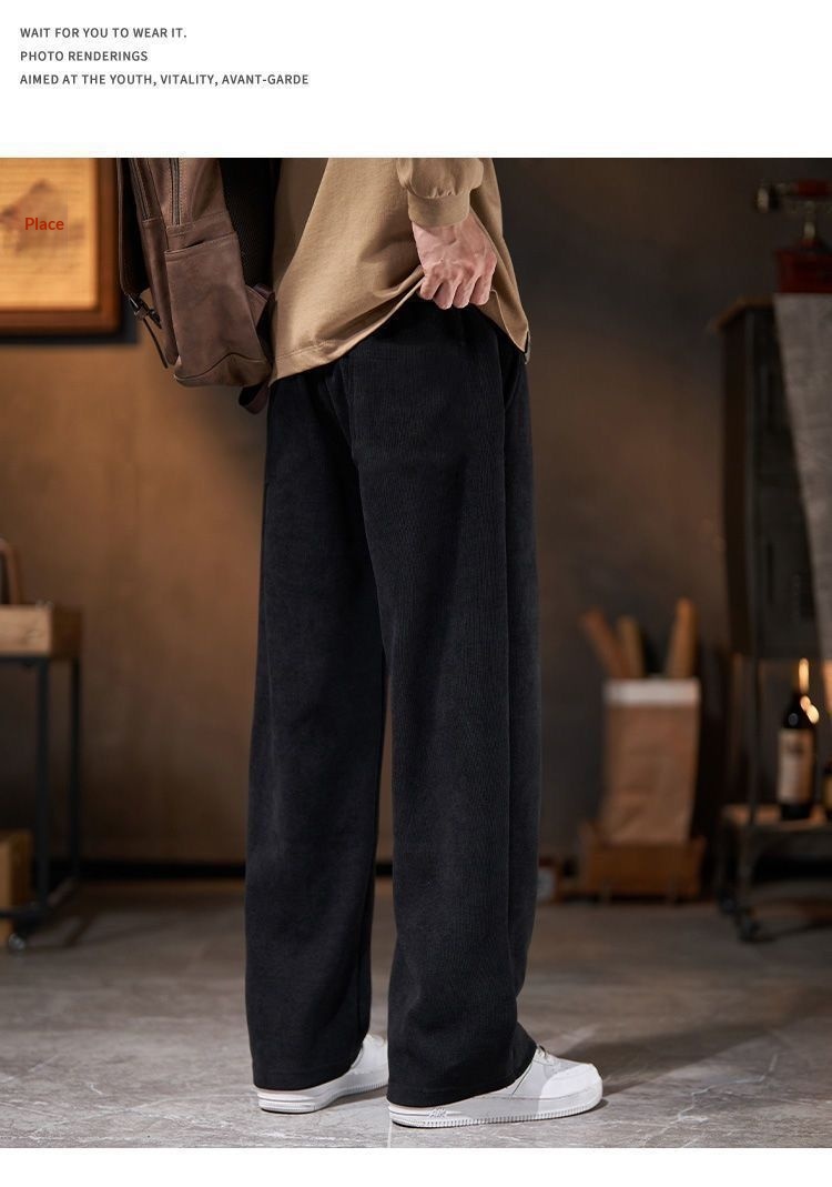 Men's Straight-leg Pants-Loose-style Fleece-lined Trousers 089d2e00 Ade6 49ee 8ac4 Afe5dbfc18d3 Trans