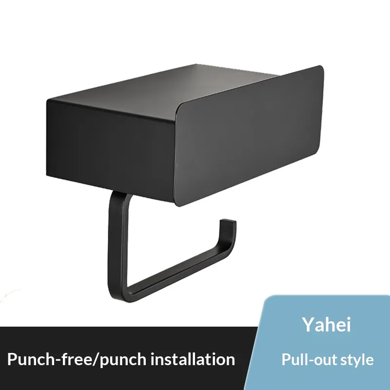 Black Bathroom Tissue Box Bathroom Wipes Shelf - Black