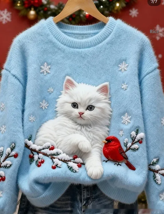 3D Digital Printed Flannel Sweatshirt Women Fhryl20 3Xl - Shop at LoveMi
