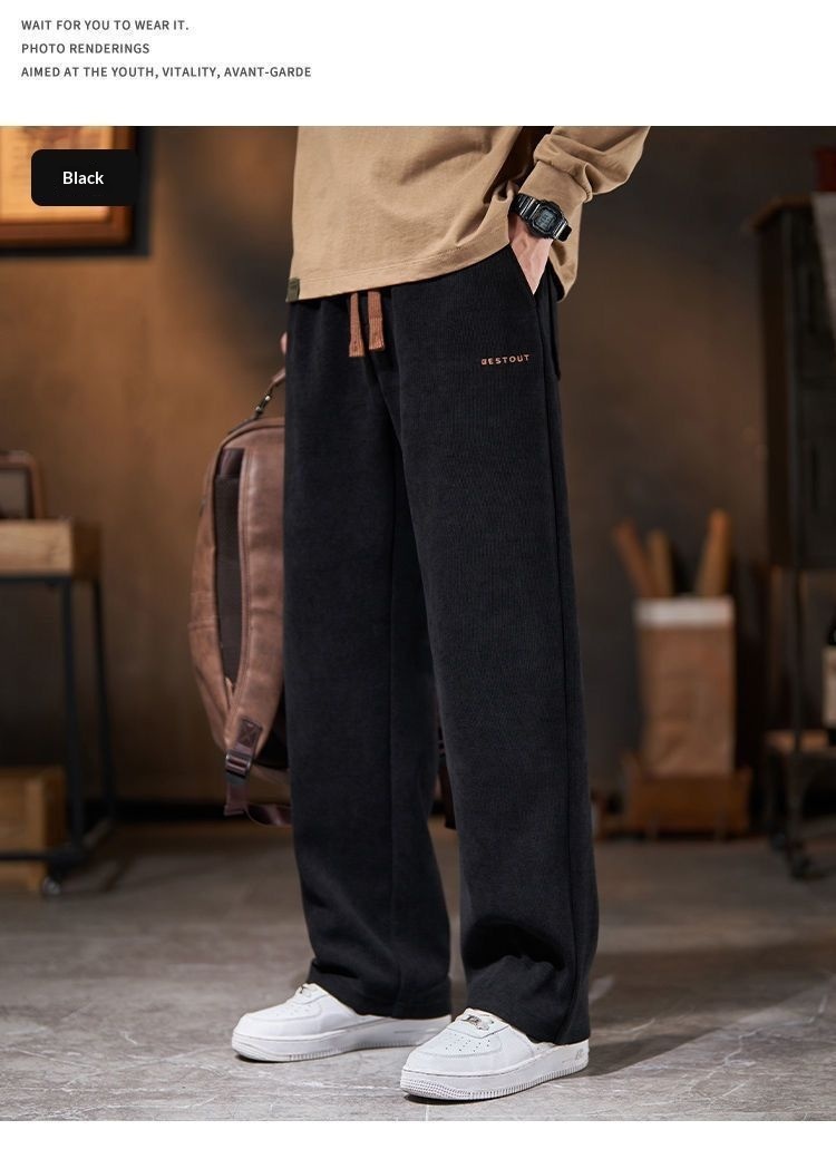 Men's Straight-leg Pants-Loose-style Fleece-lined Trousers 4efb6339 4ef9 4c56 Be3d Ce7660f736d5 Trans