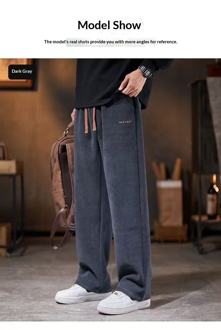 Men's Straight-leg Pants-Loose-style Fleece-lined Trousers 6853a8c1 B041 47ea Aeba Dc8813a35bd0 Trans