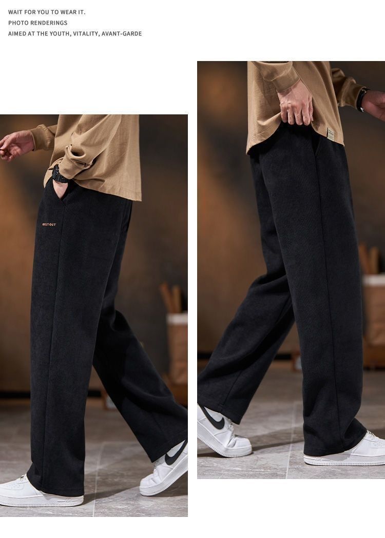 Men's Straight-leg Pants-Loose-style Fleece-lined Trousers 80f2d67d Ae4d 413c B2c9 Bcaaaabb40a5 Trans