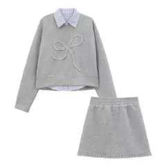 Preppy Style Full Set Dress Autumn New Style - Sweater Suit - View 1