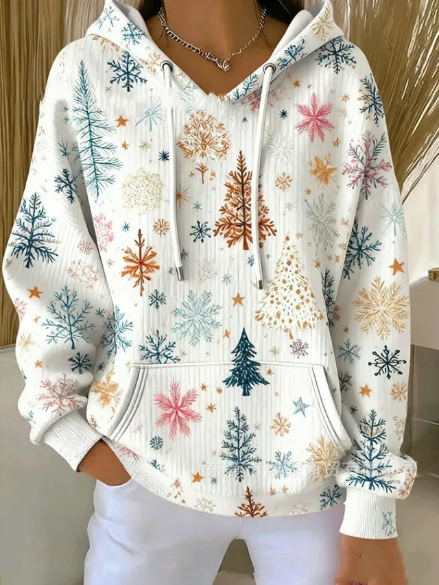 Women's Casual Loose Fashion Waffle Round Neck Sweatshirt Style 5 - Shop at LoveMi