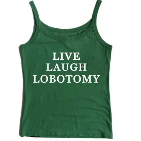 American Spicy Girl Letter Print Vest Tank Top For Women Green - Shop at LoveMi