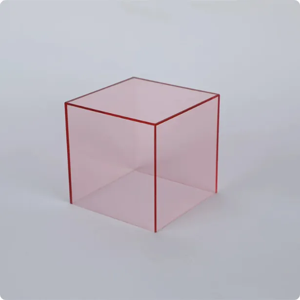 Color Transparent Acrylic Display Box Dust Cover Light Pink - Shop at LoveMi