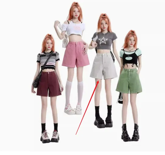 Women's Denim Shorts Fashion Retro Summer High waisted Slim Wide leg Pants Beige - Shop at LoveMi