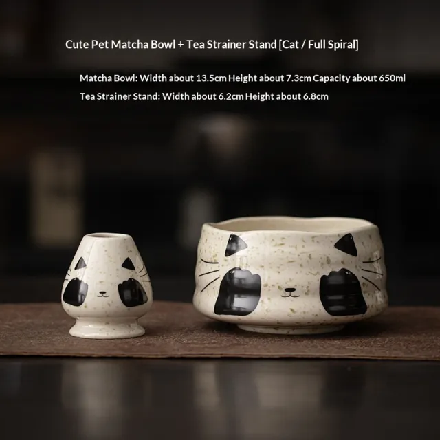 Cute And Adorable Matcha Bowl And Whisk Set Ceramic Tea Set Whole Screw For Cats - Shop at LoveMi