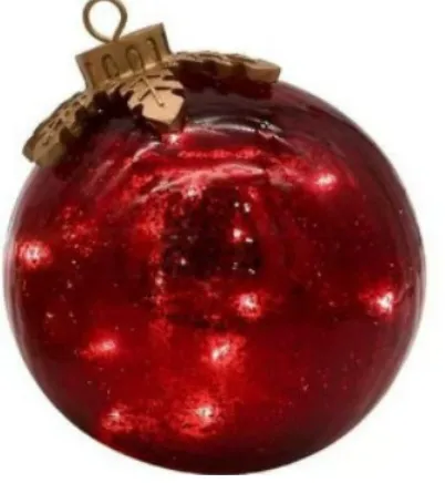 Battery powered Glass Desktop Christmas Decorations Red - Shop at LoveMi