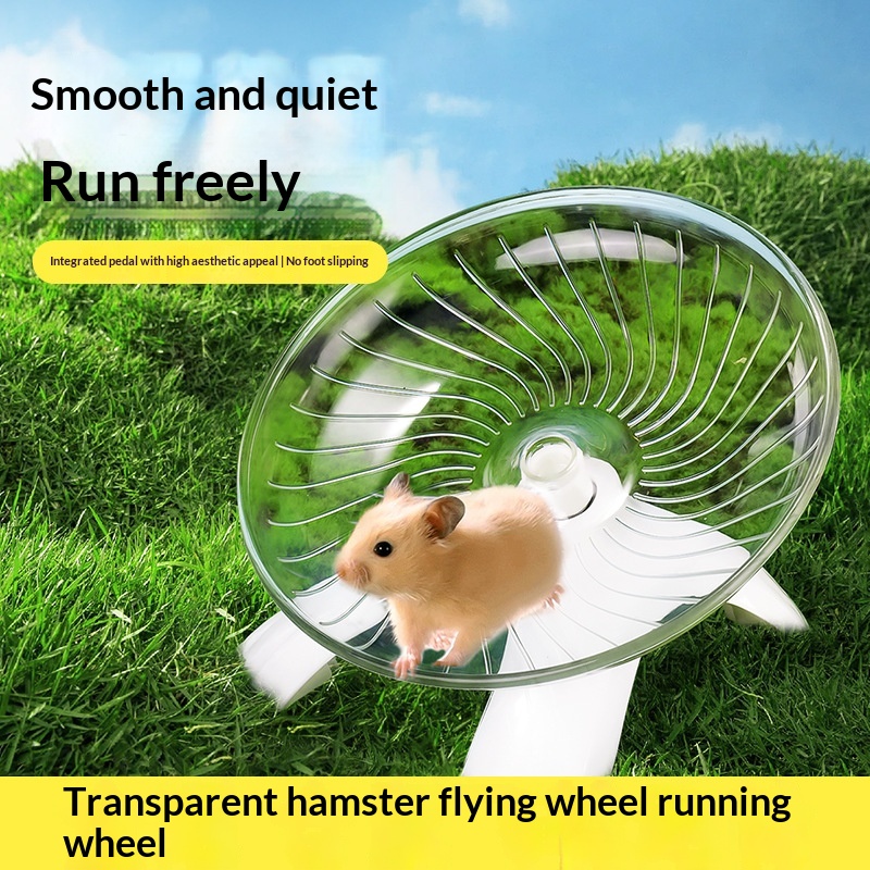 Hamster Running Wheel Flying Saucer Silent No-stick Feet Exercise Treadmill