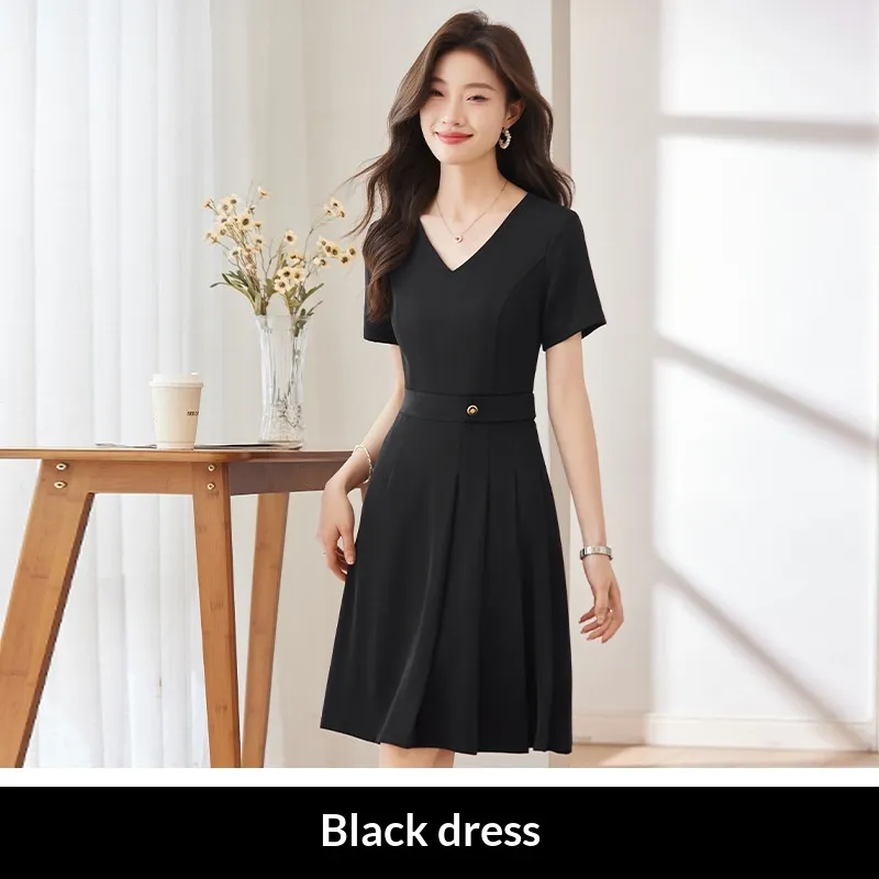Slimming Office Wear Front Desk Work Skirt - Black