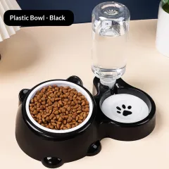 Pet 2-in-1 Water And Food Dispenser - Black - View 1