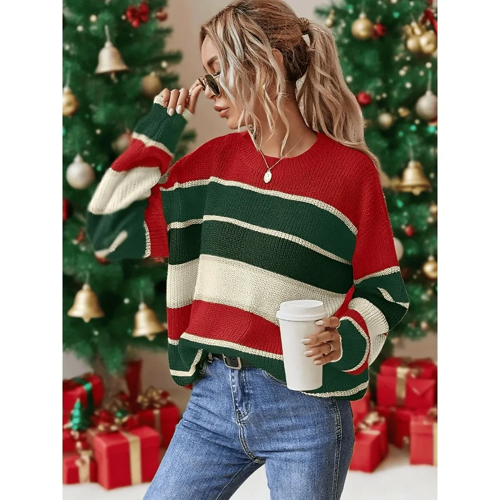 European And American Autumn And Winter Round Neck Sweater Women's Lazy And Loose Classic - Wy3Pp045