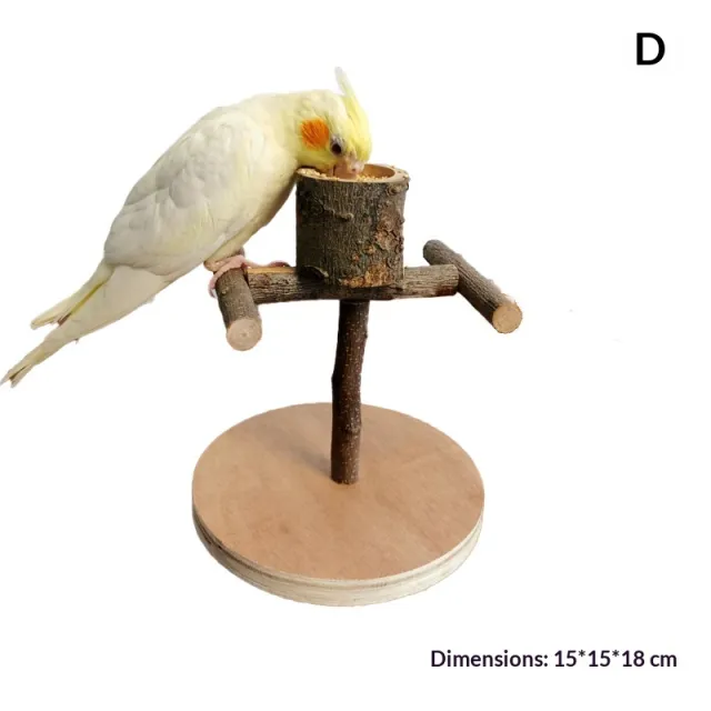 Solid Wood Parrot Stand Training Rack D Style Bag - Shop at LoveMi