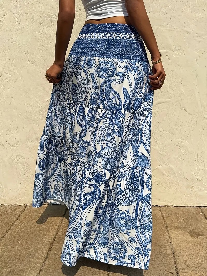 Paisley Maxi Skirt Boho Tiered High Waisted Vacation Style 13 433a11d0 4705 473b 8672 44c3bf0cf4c9 trans