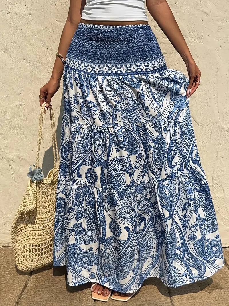 Paisley Maxi Skirt Boho Tiered High Waisted Vacation Style 12 741c18aa d1c8 4ba1 816b 3ad055429fce trans