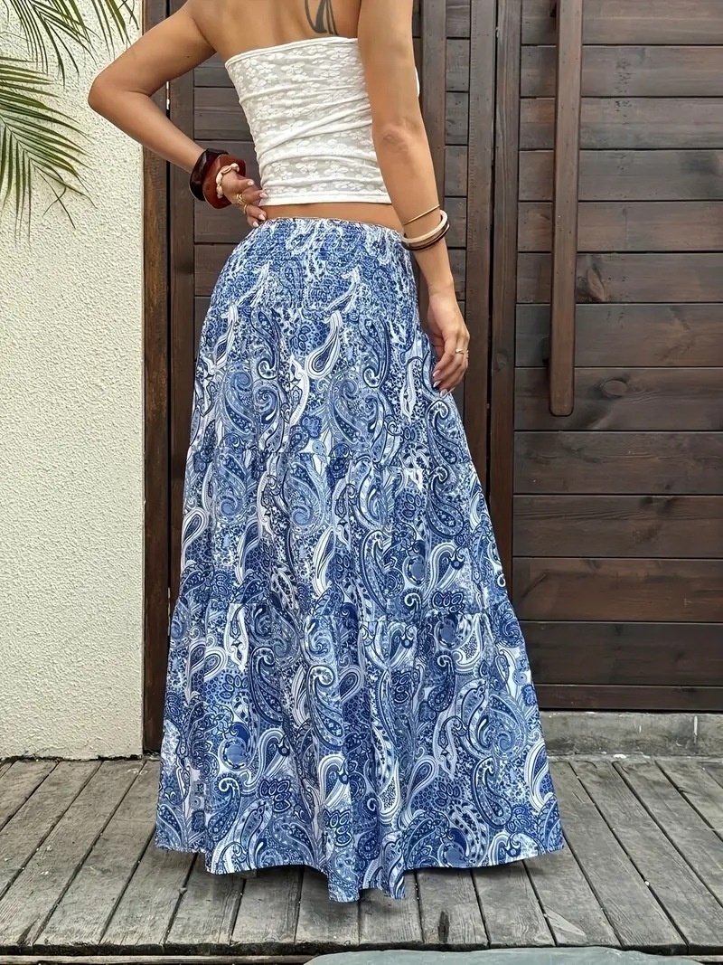 Paisley Maxi Skirt Boho Tiered High Waisted Vacation Style 11 f917548c 1dbf 4ee6 9a22 e3fcc263e7df trans