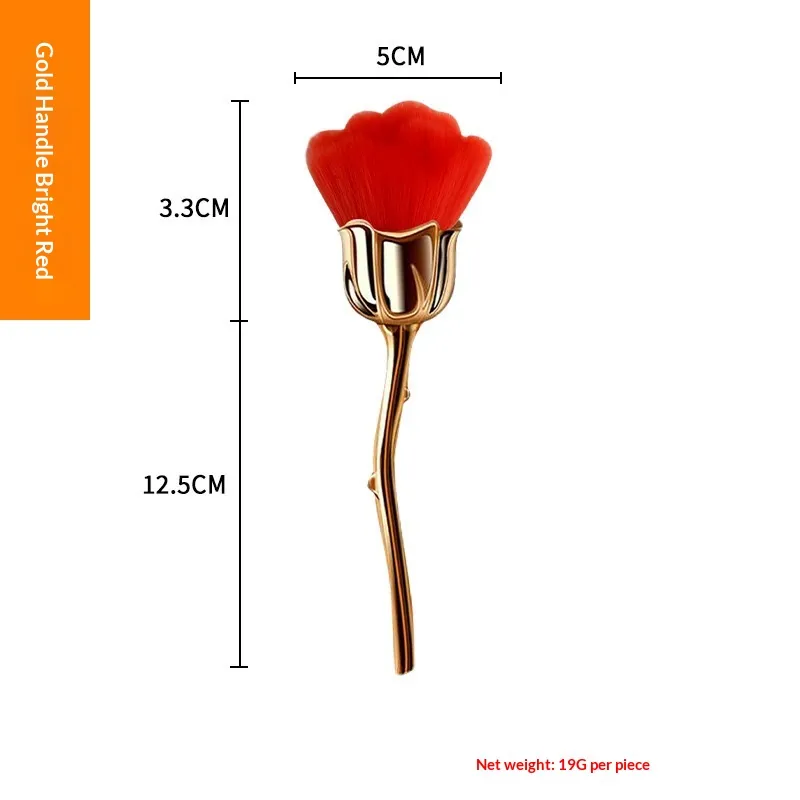 Rose Loose Powder Makeup Brush Beauty Tool - Rose Red