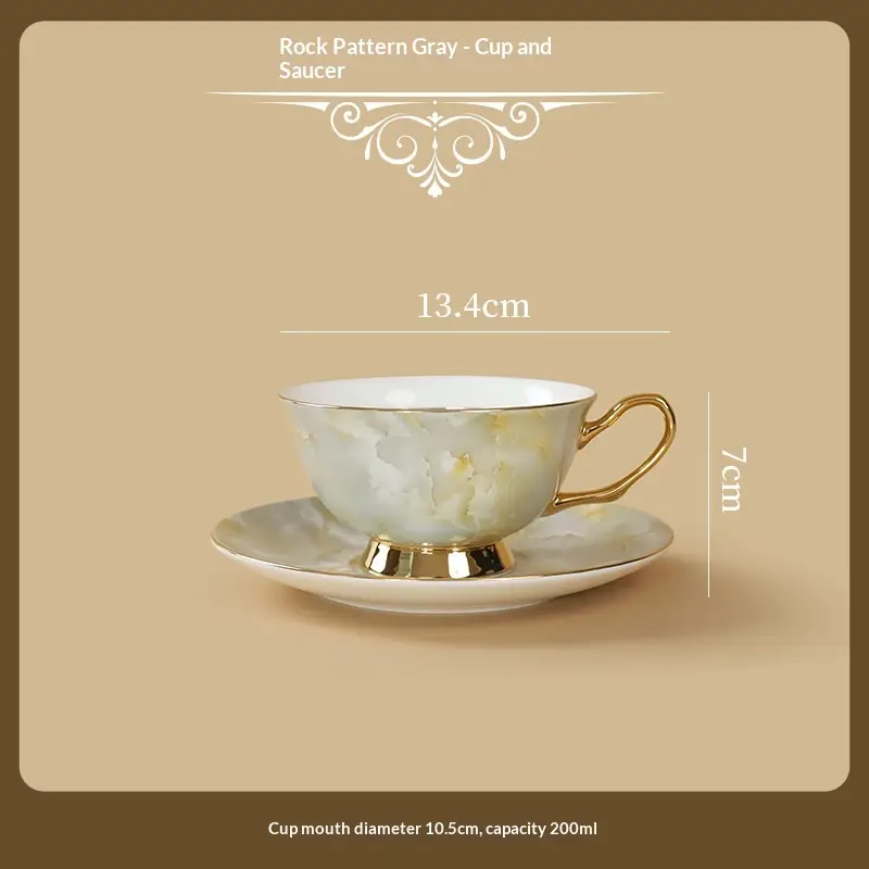 Home Premium Printed Ceramic Coffee Cup And Saucer Set