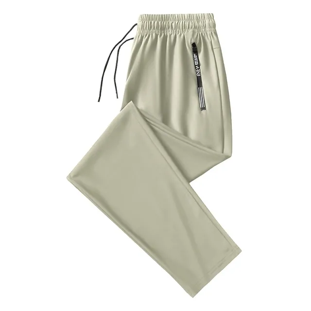 Men's Summer Thin Ice Silk Quick drying Running Casual Pants Loose Khaki - Shop at LoveMi
