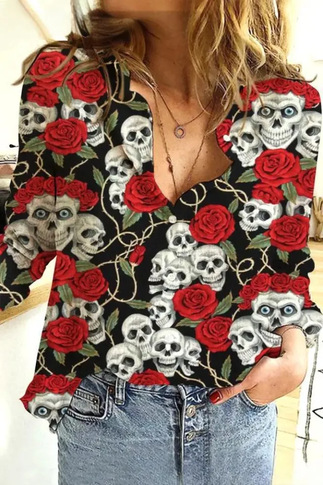Creative Love Valentine's Day Element Pattern Long Sleeve Women's Shirt 8 Models Of C324 2Xs - Shop at LoveMi