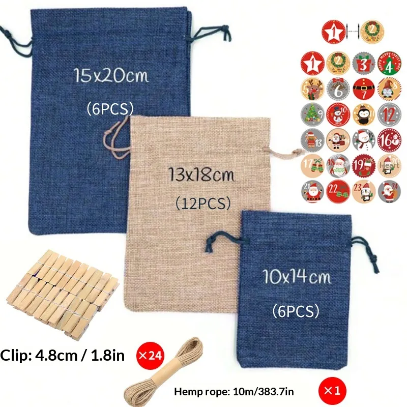Calendar Linen Set Drawstring Pouch - 4Style