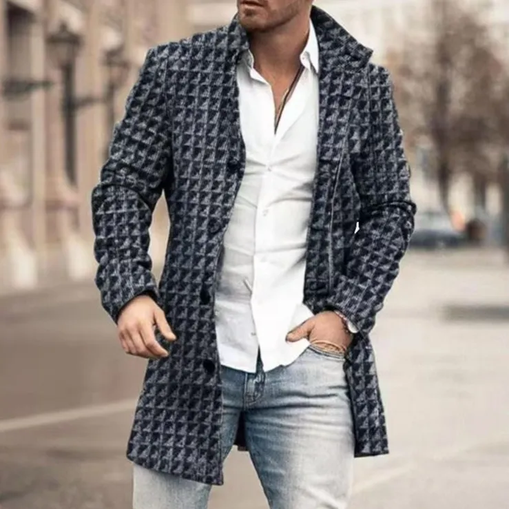 Various Colors Wool Men's Long Sleeve Trench