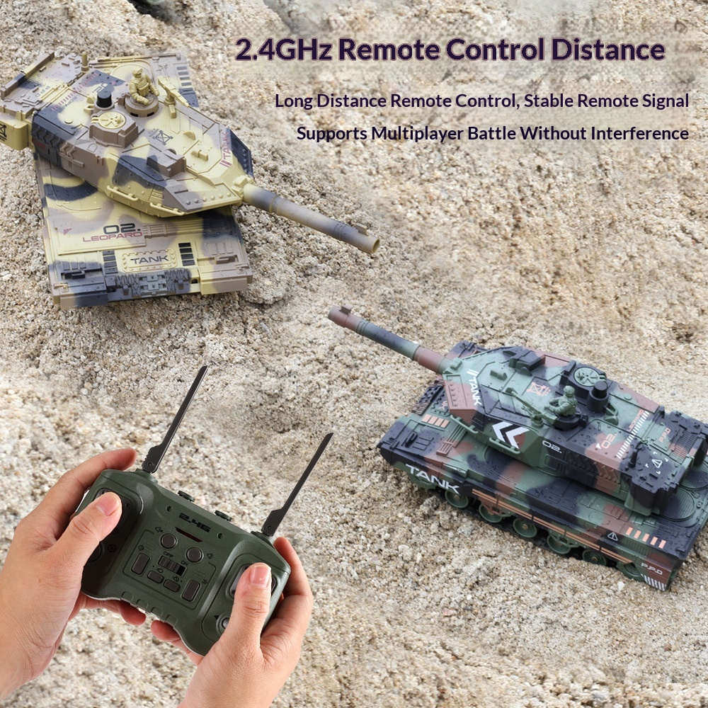 Remote Control Tank Firing Water Pellets Vs Armored Vehicle Model Toy - Image 1