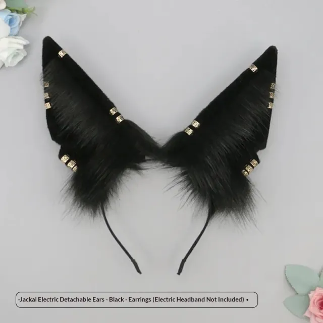 Detachable Cat Ear Headband With Beast Ear Accessory Wolf Black Without Earrings - Shop at LoveMi