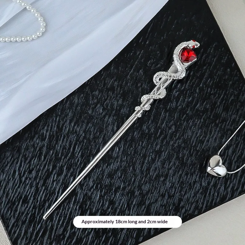 New Versatile Alloy Hairpin Snake-shaped Gem Hair Accessory - Silver Crystal Snake Hairpin