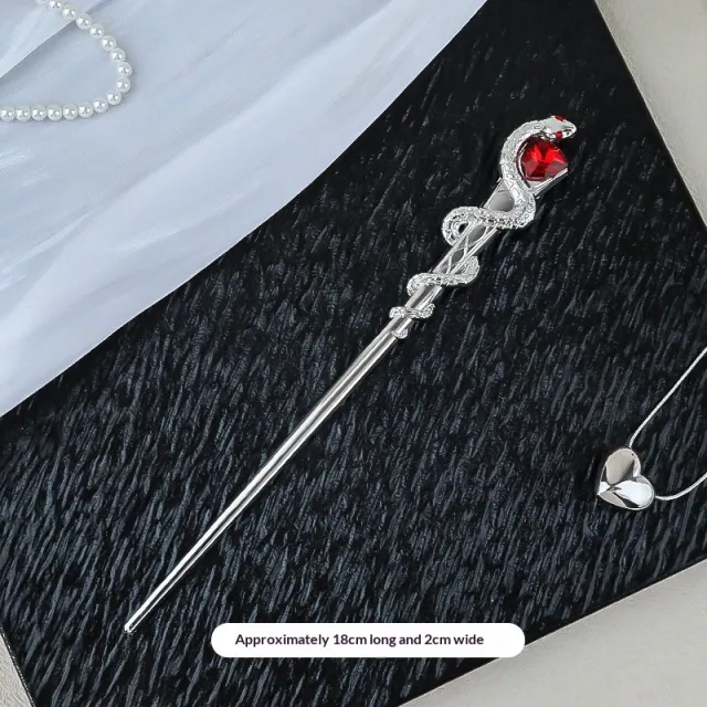 New Versatile Alloy Hairpin Snake shaped Gem Hair Accessory Silver Crystal Snake Hairpin - Shop at LoveMi