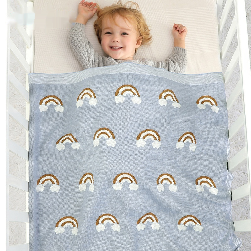 Hot Sale On Instagram New Springautumn Baby Knitted Rainbow Cloud Bridge Blanket