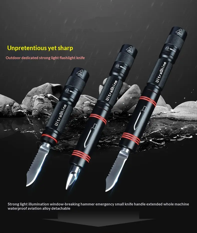 Q5 Outdoor Strong Flashlight With Safety Hammer