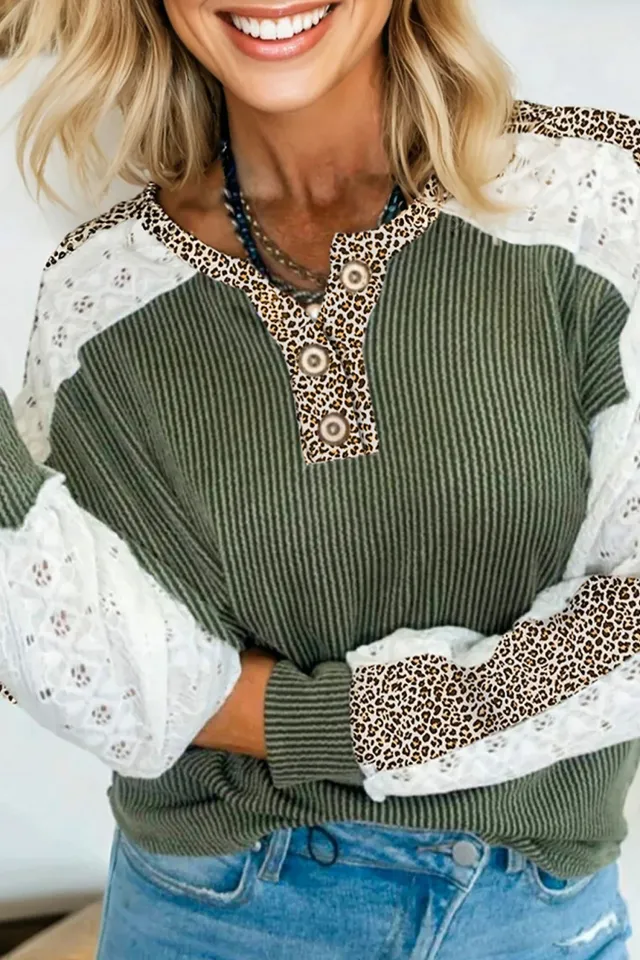 Women's Casual Loose Printed Fashion Long Sleeve Sweatshirt Green - Shop at LoveMi