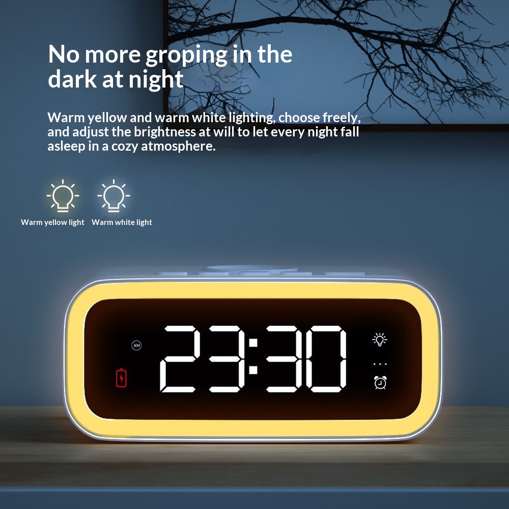 Multi-function Universal Mobile Phone Wireless Charging Electronic Digital Alarm Clock