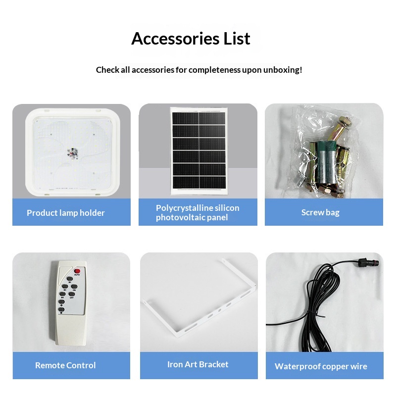 Waterproof High-power Outdoor Square Solar Ceiling Light