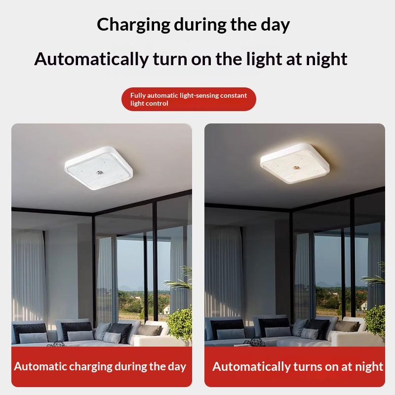 Waterproof High-power Outdoor Square Solar Ceiling Light