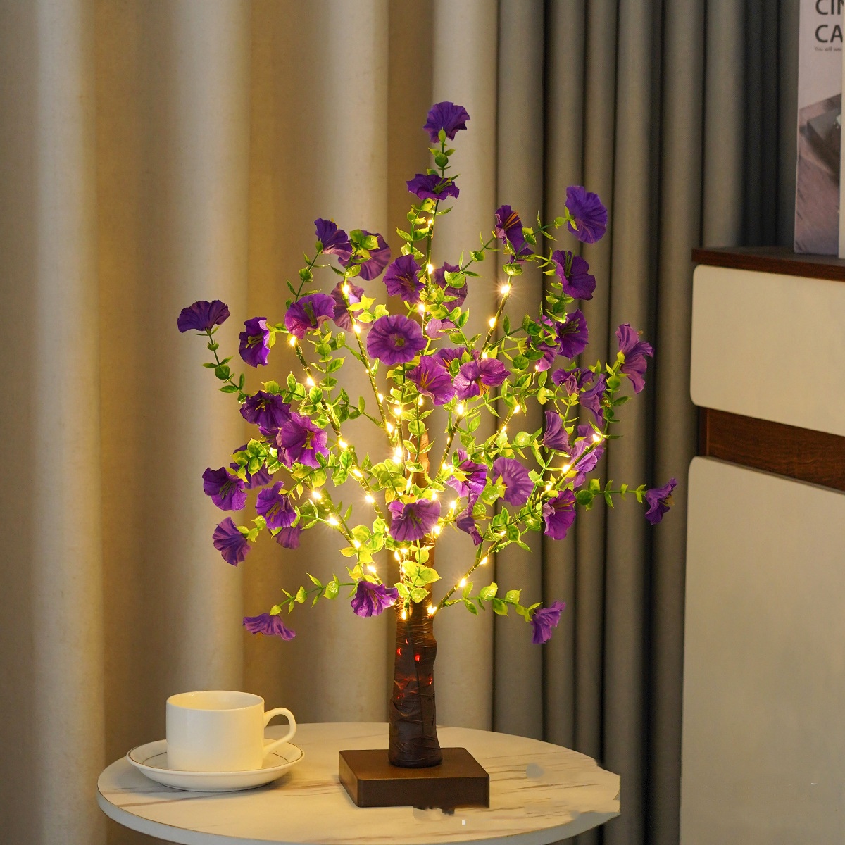 Green Leaf LED Tree Lamp Bedroom Room Decor Table Lamp - Image 8