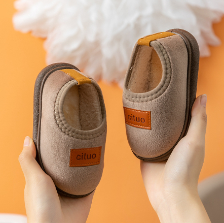 Children's Cotton Slippers For Autumn And Winter, Anti-slip And Waterproof With Thick Soles For Baby Boys