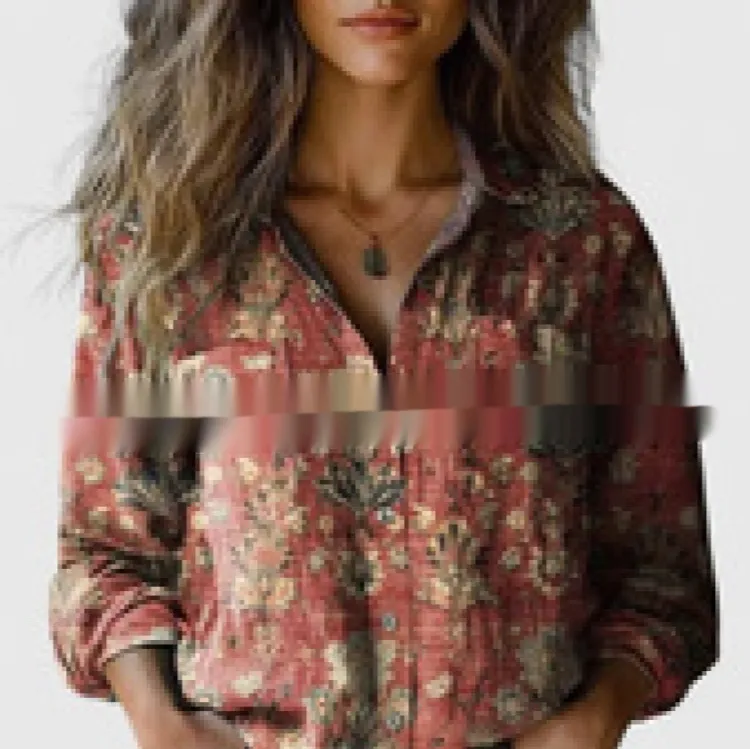 European And American Women's Casual Floral Shirt - 142 Nkqfxcs 61