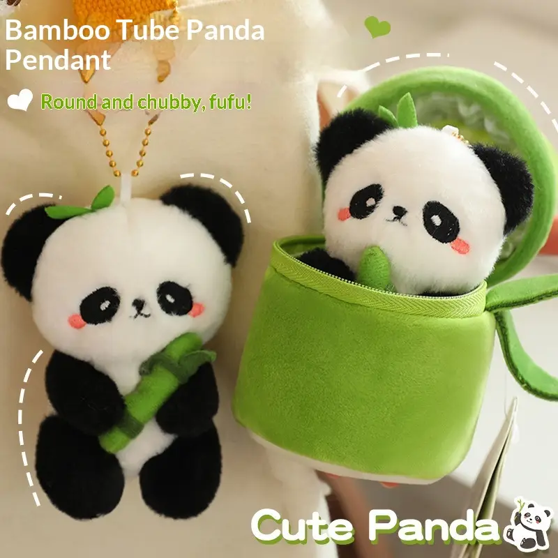 Genuine Bamboo Panda Plush Creative Pendant Bag Keychain Gift For Girls