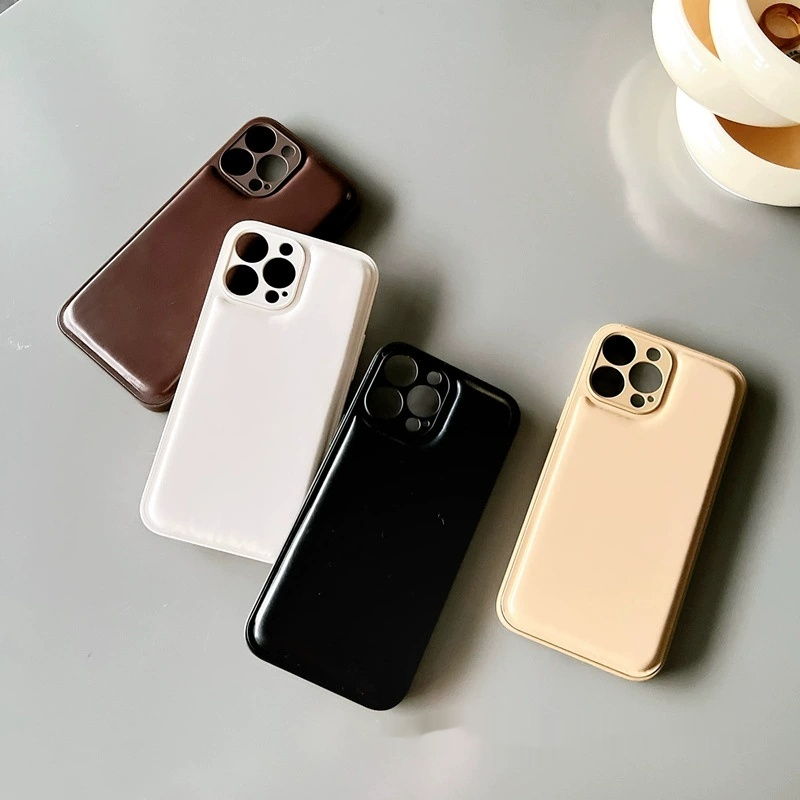 Minimalist Solid Color Phone Case Leather Anti-fingerprint