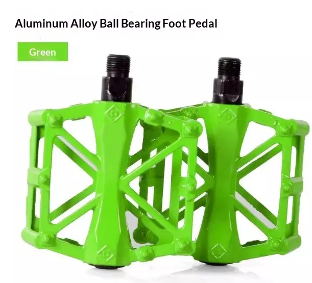 Bicycle Pedals Mountain Bike Ball-bearing Pedals Ultra-light Fixed Gear Pedals Accessories Universal Electric Bike - Green