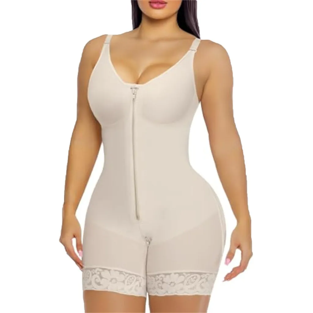 One-piece Corset Women With Chest Stitching Zipper - Complexion-Xs