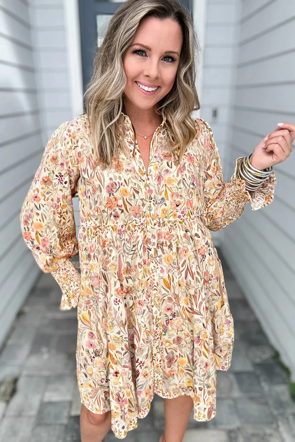 Floral Long-Sleeve Dress