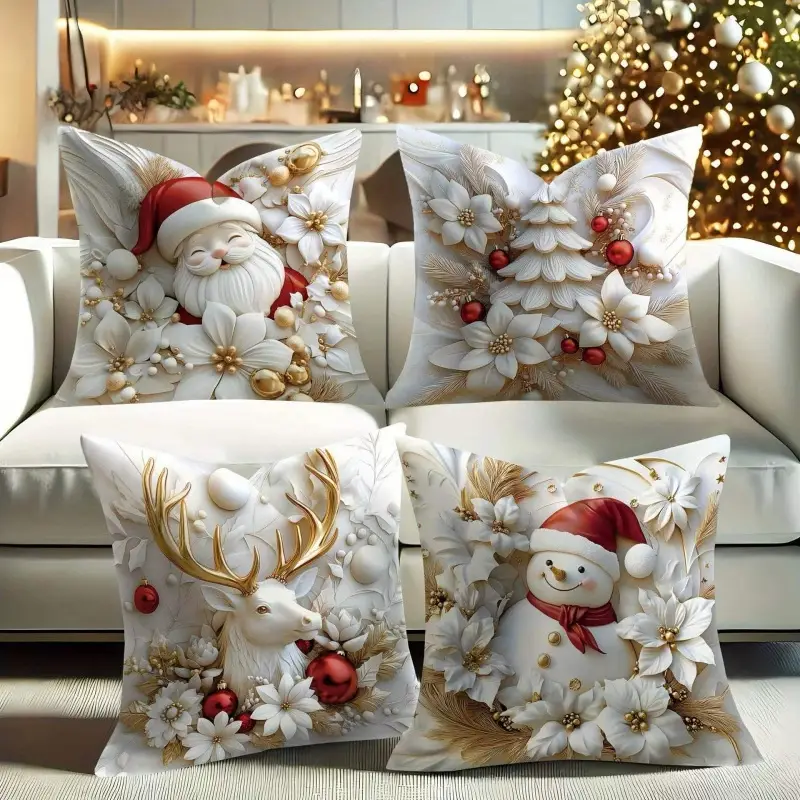 Home Sofa Santa Claus Pillow Cushion Cover