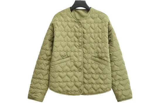 Women's Street Fashion Love Thread Cotton Coat Jacket Forest Green - Shop at LoveMi
