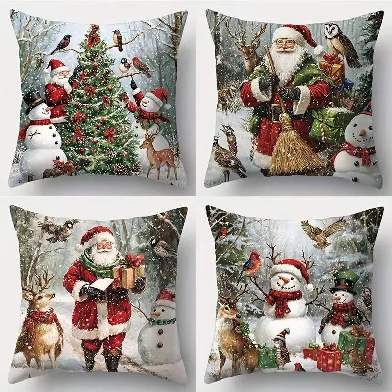 Home Sofa Santa Claus Pillow Cushion Cover - Style3